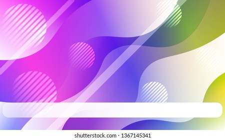 Blurred Decorative Design In Abstract Style With Wave, Curve Lines, Circle, Space for Text. Fluid shapes composition. For Design Flyer, Banner, Landing Page. Vector Illustration.