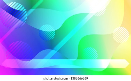 Blurred Decorative Design In Abstract Style With Wave, Curve Lines, Circle, Space for Text. Fluid shapes composition. For Design Flyer, Banner, Landing Page. Vector Illustration with Color Gradient