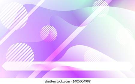 Blurred Decorative Design In Abstract Style With Wave, Curve Lines, Circle, Space for Text. Fluid shapes composition. Vector Illustration with Color Gradient.