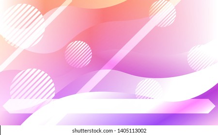 Blurred Decorative Design In Abstract Style With Wave, Curve Lines, Circle, Space for Text. Fluid shapes composition. Vector Illustration with Color Gradient.