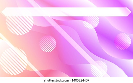 Blurred Decorative Design In Abstract Style With Wave, Curve Lines, Circle, Space for Text. Fluid shapes composition. Vector Illustration with Color Gradient.