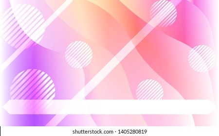 Blurred Decorative Design In Abstract Style With Wave, Curve Lines, Circle, Space for Text. Fluid shapes composition. Vector Illustration with Color Gradient.