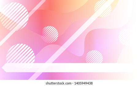 Blurred Decorative Design In Abstract Style With Wave, Curve Lines, Circle, Space for Text. Fluid shapes composition. Vector Illustration with Color Gradient.