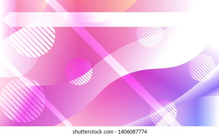 Blurred Decorative Design In Abstract Style With Wave, Curve Lines, Circle, Space for Text. Fluid shapes composition. Vector Illustration with Color Gradient.