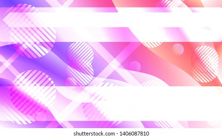 Blurred Decorative Design In Abstract Style With Wave, Curve Lines, Circle, Space for Text. Fluid shapes composition. Vector Illustration with Color Gradient.