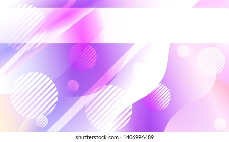 Blurred Decorative Design In Abstract Style With Wave, Curve Lines, Circle, Space for Text. Fluid shapes composition. Vector Illustration with Color Gradient.
