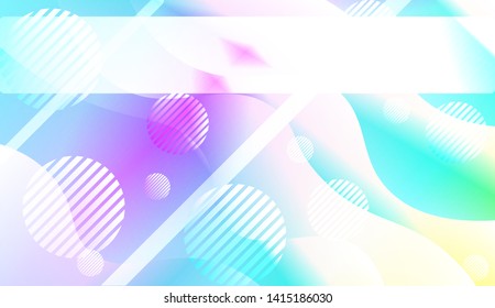 Blurred Decorative Design In Abstract Style With Wave, Curve Lines, Circle, Space for Text. Fluid shapes composition. Vector Illustration with Color Gradient.