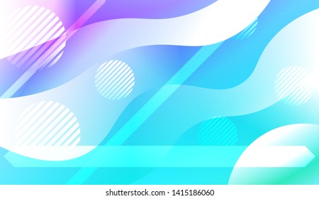 Blurred Decorative Design In Abstract Style With Wave, Curve Lines, Circle, Space for Text. Fluid shapes composition. Vector Illustration with Color Gradient.