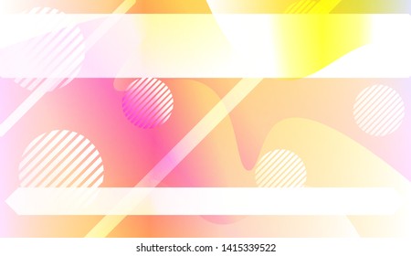 Blurred Decorative Design In Abstract Style With Wave, Curve Lines, Circle, Space for Text. Fluid shapes composition. Vector Illustration with Color Gradient.