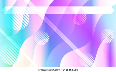 Blurred Decorative Design In Abstract Style With Wave, Curve Lines, Circle, Space for Text. Fluid shapes composition. Vector Illustration with Color Gradient.
