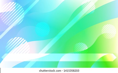Blurred Decorative Design In Abstract Style With Wave, Curve Lines, Circle, Space for Text. Fluid shapes composition. Vector Illustration with Color Gradient.