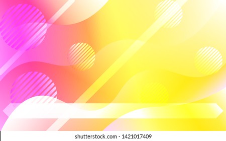 Blurred Decorative Design In Abstract Style With Wave, Curve Lines, Circle, Space for Text. Fluid shapes composition. Vector Illustration with Color Gradient.