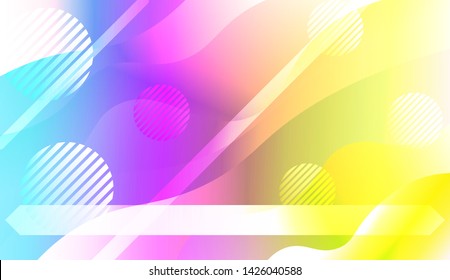 Blurred Decorative Design In Abstract Style With Wave, Curve Lines, Circle, Space for Text. Fluid shapes composition. Vector Illustration with Color Gradient.