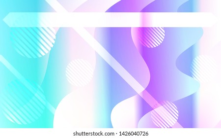 Blurred Decorative Design In Abstract Style With Wave, Curve Lines, Circle, Space for Text. Fluid shapes composition. Vector Illustration with Color Gradient.