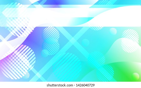Blurred Decorative Design In Abstract Style With Wave, Curve Lines, Circle, Space for Text. Fluid shapes composition. Vector Illustration with Color Gradient.