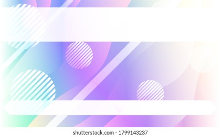 Diseño Decorativo Desenfocado En Estilo Resumen Con Onda, Líneas Curvas, Círculo, Espacio para Texto. Composición de formas fluidas. Ilustración vectorial con degradado de color.