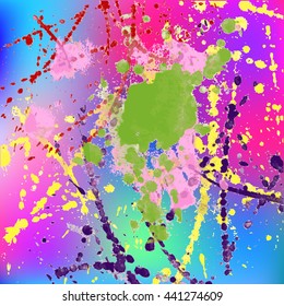 Blurred defocused colorful background. Vector illustration. Rainbow pattern. Good for banners, web, templates. Vector watercolor splashes, stains, blob, blot.