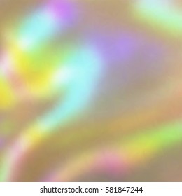 Blurred defocused holographic background. Grain spotted surface. Trendy digital noise. Abstract composition, vector EPS10. Not trace image, include mesh gradient only