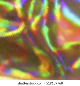 Blurred defocused iridescent hologram background. Trendy digital noise. Spotted surface. Abstract colorful composition, vector EPS10. Not trace image, include mesh gradient only