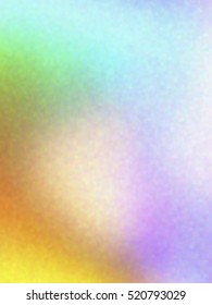 Blurred defocused iridescent hologram background. Trendy digital noise. Spotted surface. Abstract colorful composition, vector EPS10. Not trace image, include mesh gradient only