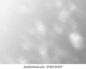 Blurred defocused shadows on the wall. Daylight from the window. Abstract background. Effect of soft sunlight passing through dense foliage. Natural lighting. Mockup. Realistic. Vector illustration.