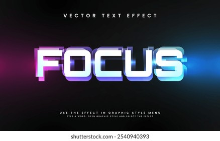 Efecto de texto de Vector editable borroso, con estilo minimalista simple. 