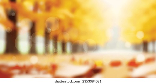 Blurred fall background, bokeh effect, vector illustration