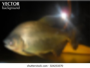 Blurred fish background.Vector template.