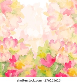 Blurred flowers. Multicolor watercolor background nr.1