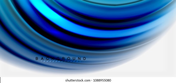 Blurred fluid blue colors background, abstract waves lines, mixing colours with light effects on light backdrop. Vector artistic illustration for presentation, app wallpaper, banner or posters