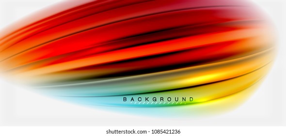 Blurred fluid colors background, abstract waves lines, mixing colours with light effects on light backdrop. Vector artistic illustration for presentation, app wallpaper, banner or posters