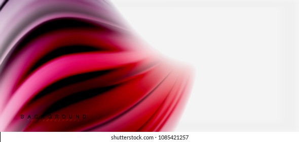 Blurred fluid colors background, abstract waves lines, mixing colours with light effects on light backdrop. Vector artistic illustration for presentation, app wallpaper, banner or posters