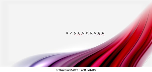 Blurred fluid colors background, abstract waves lines, mixing colours with light effects on light backdrop. Vector artistic illustration for presentation, app wallpaper, banner or posters