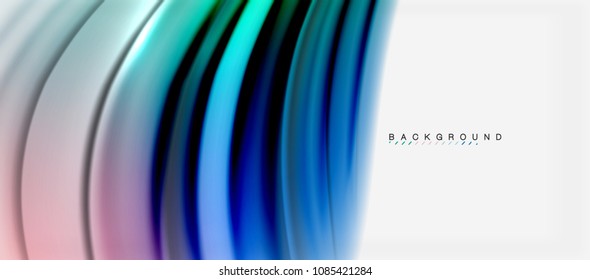 Blurred fluid colors background, abstract waves lines, mixing colours with light effects on light backdrop. Vector artistic illustration for presentation, app wallpaper, banner or posters