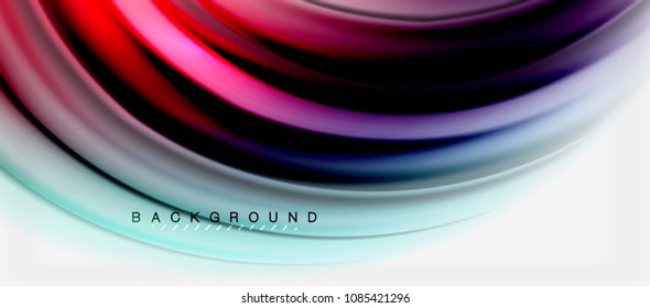 Blurred fluid colors background, abstract waves lines, mixing colours with light effects on light backdrop. Vector artistic illustration for presentation, app wallpaper, banner or posters