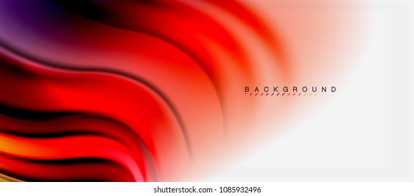 Blurred fluid colors background, abstract waves lines, mixing colours with light effects on light backdrop. Vector artistic illustration for presentation, app wallpaper, banner or posters