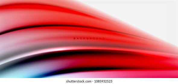 Blurred fluid colors background, abstract waves lines, mixing colours with light effects on light backdrop. Vector artistic illustration for presentation, app wallpaper, banner or posters