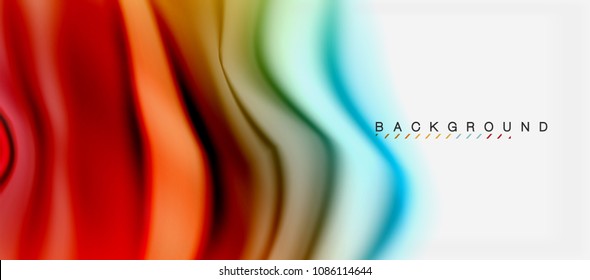 Blurred fluid colors background, abstract waves lines, mixing colours with light effects on light backdrop. Vector artistic illustration for presentation, app wallpaper, banner or posters