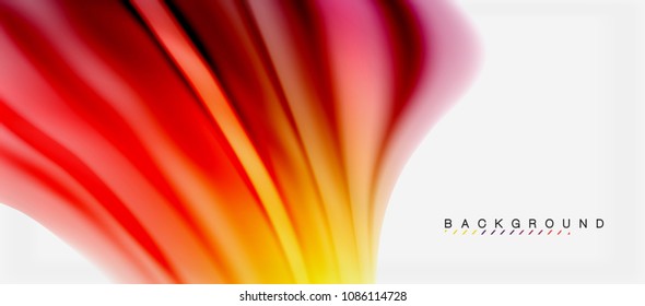 Blurred fluid colors background, abstract waves lines, mixing colours with light effects on light backdrop. Vector artistic illustration for presentation, app wallpaper, banner or posters