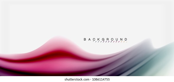 Blurred fluid colors background, abstract waves lines, mixing colours with light effects on light backdrop. Vector artistic illustration for presentation, app wallpaper, banner or posters