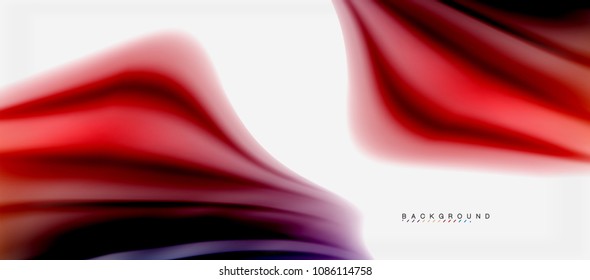 Blurred fluid colors background, abstract waves lines, mixing colours with light effects on light backdrop. Vector artistic illustration for presentation, app wallpaper, banner or posters