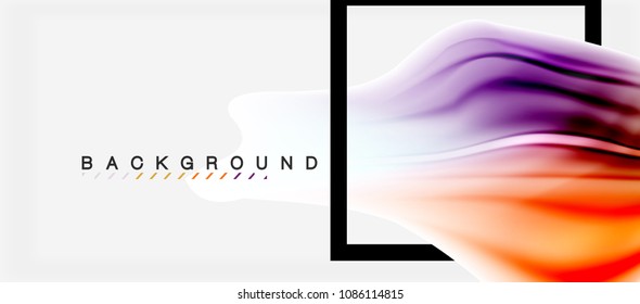 Fondo de color de fluido borroso, líneas de ondas abstractas, mezcla de colores con efectos de luz sobre el fondo de la luz. Ilustración artística vectorial para presentación, fondo de pantalla de aplicación, pancarta o afiches