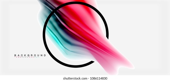 Unscharfer Hintergrund, abstrakte Wellen Linien, Vermischen von Farben mit Lichteffekten auf hellem Hintergrund. Vektorgrafik für Präsentationen, App-Bildschirmhintergründe, Banner oder Poster