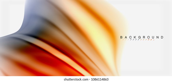 Blurred fluid colors background, abstract waves lines, mixing colours with light effects on light backdrop. Vector artistic illustration for presentation, app wallpaper, banner or posters