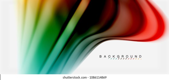 Blurred fluid colors background, abstract waves lines, mixing colours with light effects on light backdrop. Vector artistic illustration for presentation, app wallpaper, banner or posters