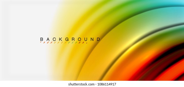 Blurred fluid colors background, abstract waves lines, mixing colours with light effects on light backdrop. Vector artistic illustration for presentation, app wallpaper, banner or posters