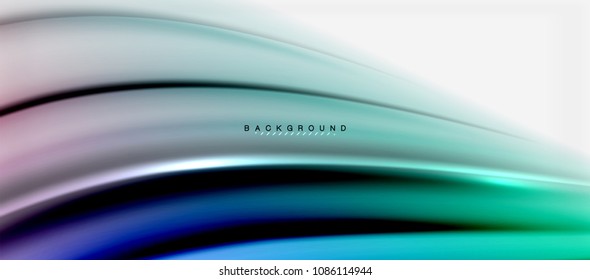 Blurred fluid colors background, abstract waves lines, mixing colours with light effects on light backdrop. Vector artistic illustration for presentation, app wallpaper, banner or posters
