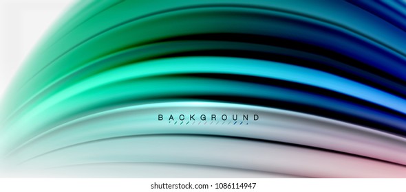 Blurred fluid colors background, abstract waves lines, mixing colours with light effects on light backdrop. Vector artistic illustration for presentation, app wallpaper, banner or posters