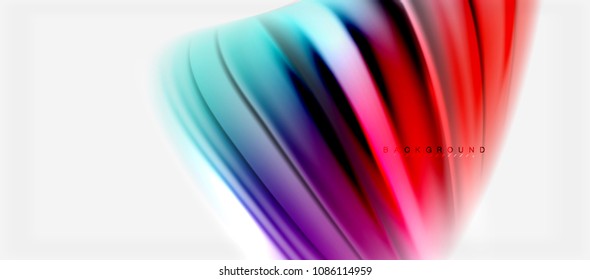 Blurred fluid colors background, abstract waves lines, mixing colours with light effects on light backdrop. Vector artistic illustration for presentation, app wallpaper, banner or posters