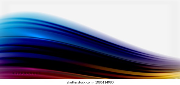 Blurred fluid colors background, abstract waves lines, mixing colours with light effects on light backdrop. Vector artistic illustration for presentation, app wallpaper, banner or posters